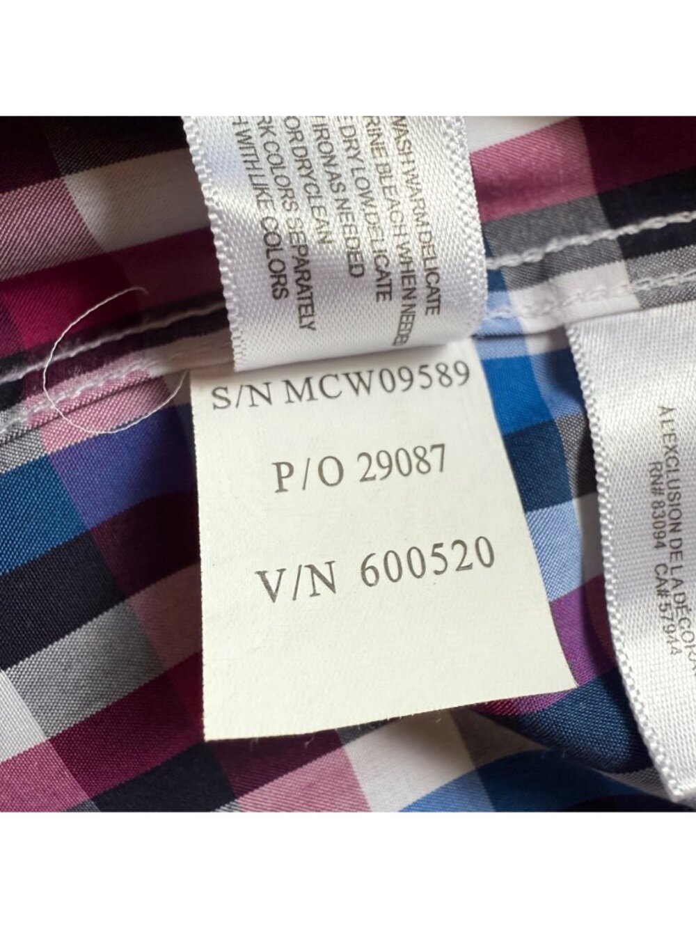 Cutter & Buck Size S Blue & Red Plaid Cotton Long Sleeve Button-Up Shirt Top - Picture 5 of 14